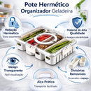 Pote Hermético Organizador de Geladeira com 4 Divisórias