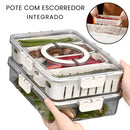 Pote Hermético Organizador de Geladeira com 4 Divisórias