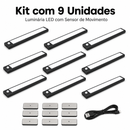 Luminária LED Sem Fio USB Recarregável 40cm com Sensor de Movimento para Armário, Guarda-Roupa, Cozinha e Quarto
