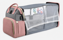 Mochila Maternidade Multifuncional com Trocador Portátil, Alças para Carrinho e USB – Preto, Cinza ou Rosa