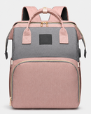 Mochila Maternidade Multifuncional com Trocador Portátil, Alças para Carrinho e USB – Preto, Cinza ou Rosa