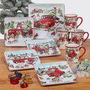 Conjunto Louças porcelana Estampa de Natal 16 peças - Serviço para 04 Pessoas