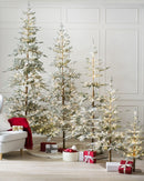 Árvore de Natal Nevada com Galhos Nevados, Suporte Metálico e Micro LEDs Embutidos