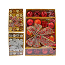 Kit 24 Enfeites Natalinos Bola Laço Decoração Árvore de Natal Vermelho Dourado Prata