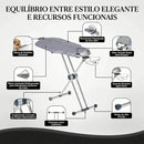 Tábua de Passar Roupas 360° – Giratória, Face Dupla e 8 Níveis de Altura