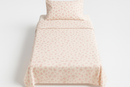Jogo de Cama Solteiro Floral Rosa e Branco - 2 Peças
