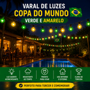 🇧🇷 Varal de Luzes Copa do Mundo – Verde e Amarelo
