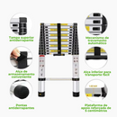 Escada Telescópica Ultra Resistente - 13 Degraus 5M (+ Brindes)