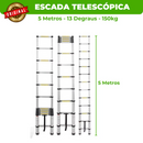 Escada Telescópica Ultra Resistente - 13 Degraus 5M (+ Brindes)